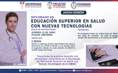 DIPLOMADO  EN  EDUCACIÓN SUPERIOR  EN SALUD CON NUEVAS TECNOLOGÍAS  26° Versión