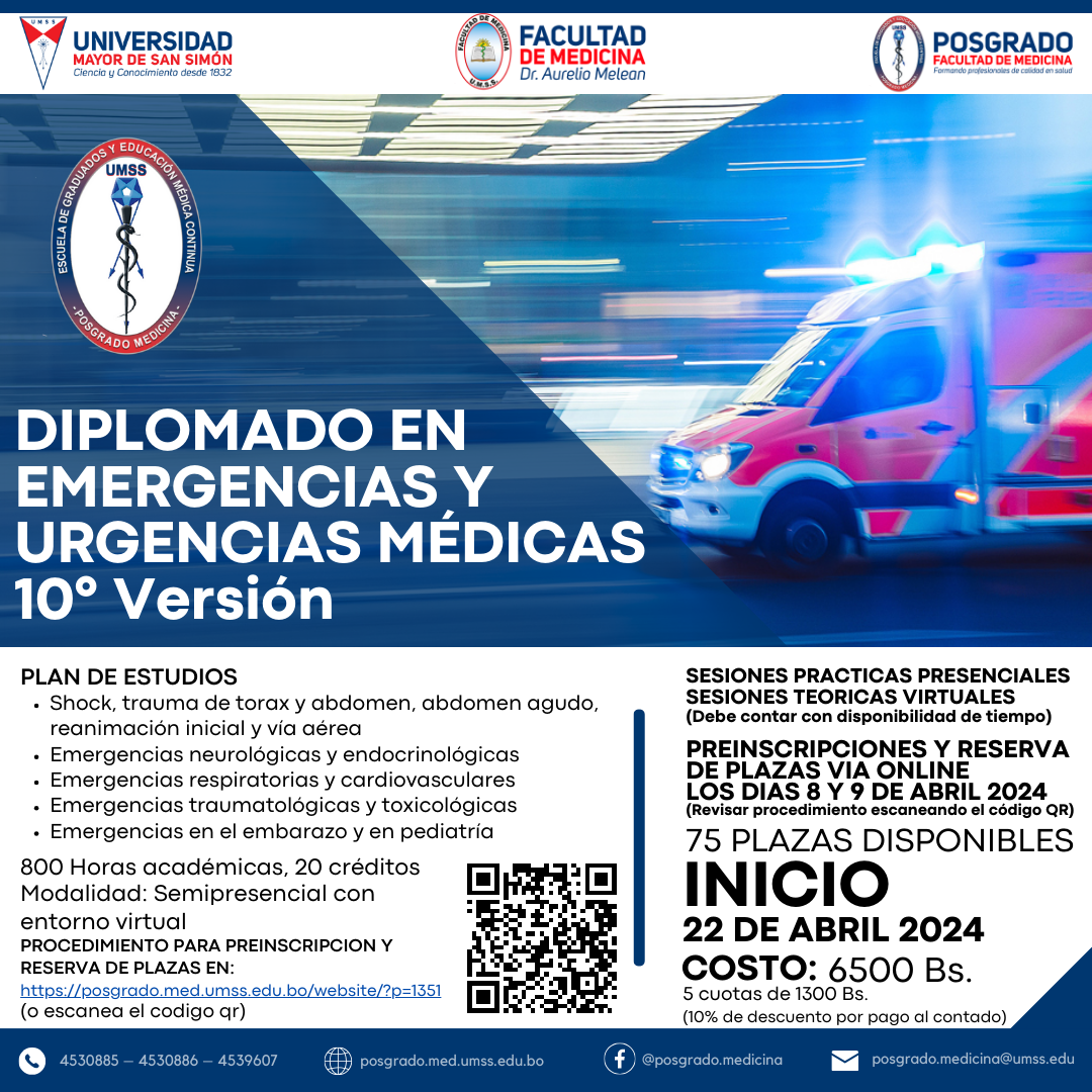 DIPLOMADO EN URGENCIAS Y EMERGENCIAS MEDICAS 10 VERSION