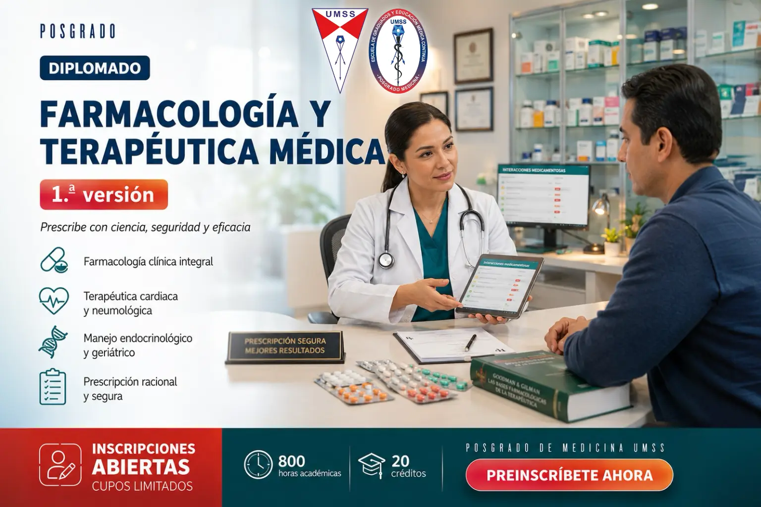 DIPLOMADO EN FARMACOLOGÍA Y TERAPÉUTICA MÉDICA 1.ª VERSIÓN - Arte publicitario