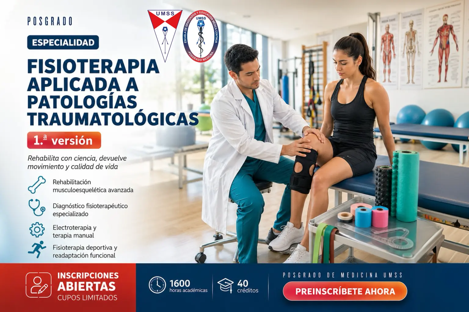 ESPECIALIDAD EN FISIOTERAPIA APLICADA A PATOLOGÍAS TRAUMATOLÓGICAS 1.ª VERSIÓN - Arte publicitario